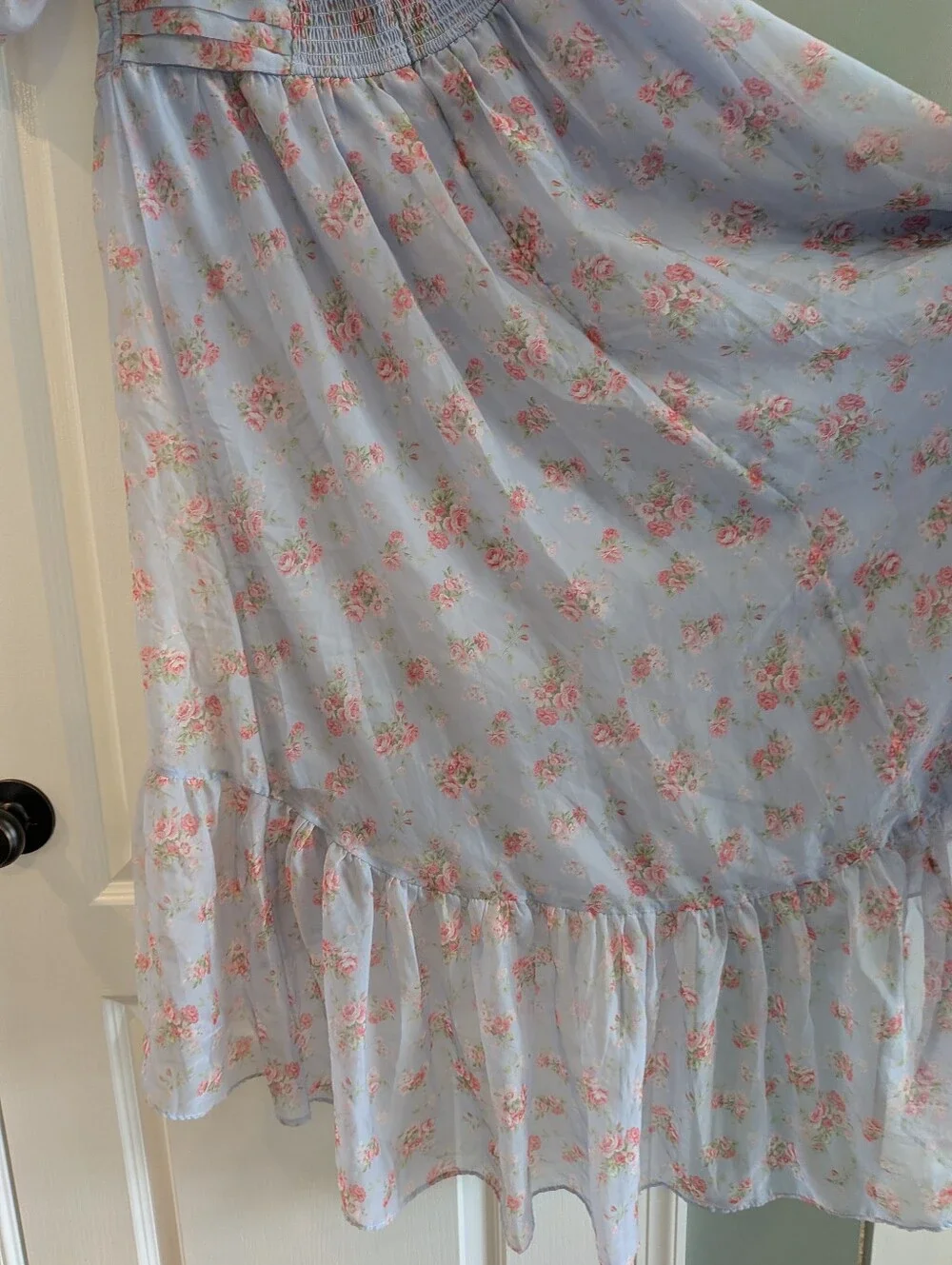 Abercrombie & Fitch Emerson Drama Maxi Dress Off-The-Shoulder Floral Ruffle XLP